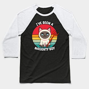 Cute siamese Cat is a naughty boy Baseball T-Shirt